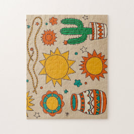 Quebra-cabeça Padrões Boêmicos Leis desenhados à mão, luas