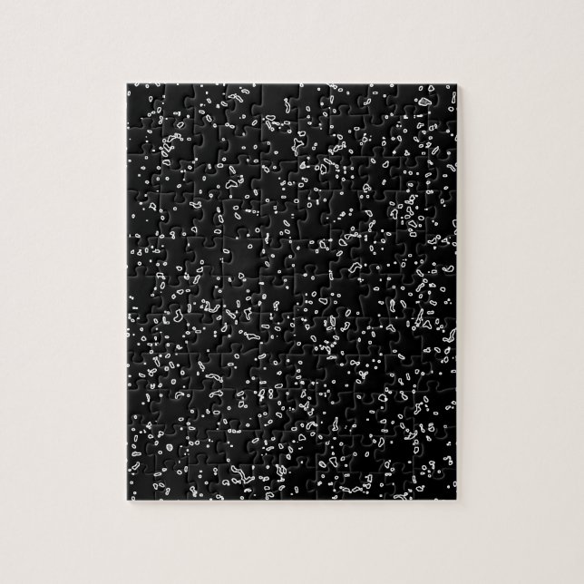 Quebra-cabeça Padrões De Arte Fractal Pretos E Brancos Modernos (Vertical)