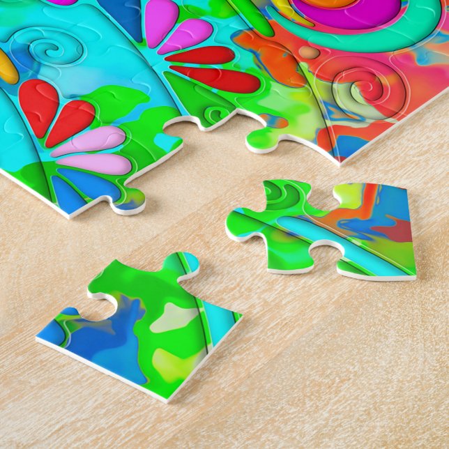 Quebra-cabeça Padrões De Mão E Digitalmente Pintados Artigo 18º (Lateral)