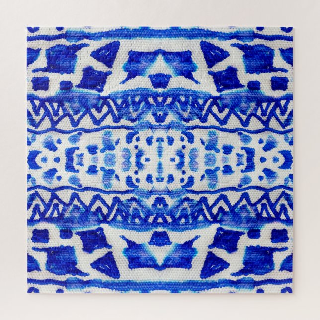 Quebra-cabeça Padrões Nativos do Seta do Indigo Étnico (Vertical)