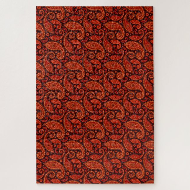 Quebra-cabeça Padrões paisley de redemoinho marrom fofo (Vertical)