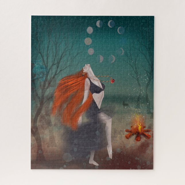 Quebra-cabeça Pagan Goddess Quebra-cabeça, Pagan Oracle In Moonl (Vertical)