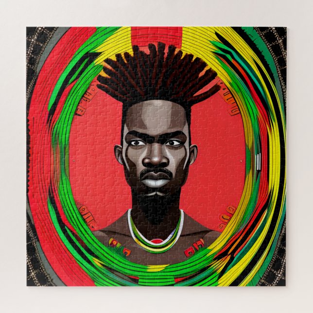 Quebra-cabeça Pai Bruh Melanin Décimo Rei Filho Africano (Horizontal)