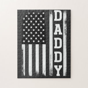Quebra-cabeça Pai com bandeira americana