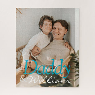 Quebra-cabeça Pai de Fotografia Personalizado Moderno e Nome do