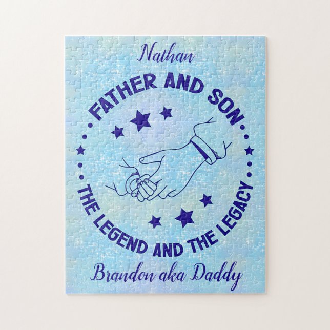 Quebra-cabeça Pai e Filho A Legenda e o Legado Personalizados (Vertical)