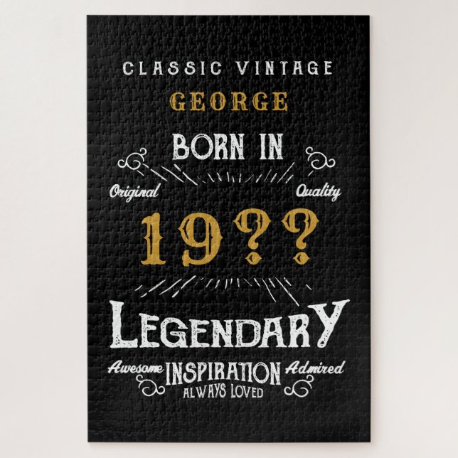 Quebra-cabeça Pai Pai ou Marido Adicionar Nome Legenda Ano Vinta (Vertical)