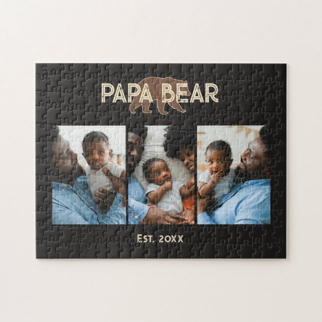 Quebra-cabeça Pai Urso Pai Ano de Fundação 3 Foto (Horizontal)