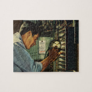 Quebra-cabeça Painel do Disjuntor Elétrico do Vintage Business