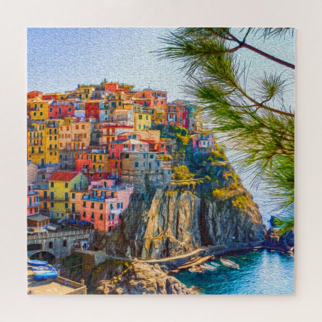 Quebra-cabeça Painting Cinque Terre - Mar Riviera (Horizontal)