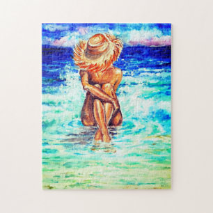 Quebra-cabeça Painting Puzzle Woman and Sea