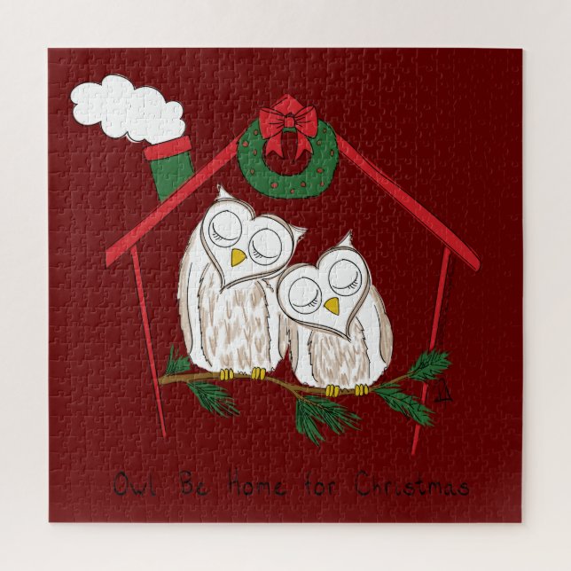 Quebra-cabeça País do Natal de Coruja Feriado (Vertical)