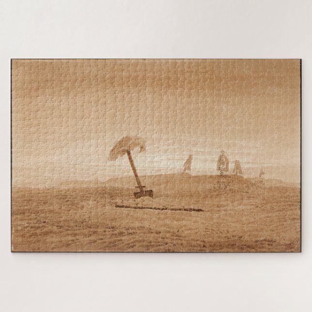 Quebra-cabeça Paisagem com Graves: Uma obra prima Friedrich (Horizontal)