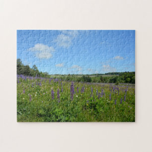 Quebra-cabeça Paisagem com lupinos -