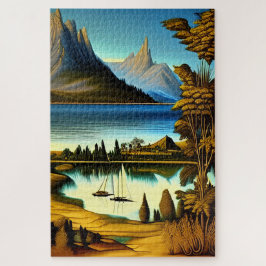 Quebra-cabeça Paisagem com Montanhas Arte