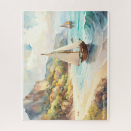 Quebra-cabeça Paisagem com navios de mar e de navegação