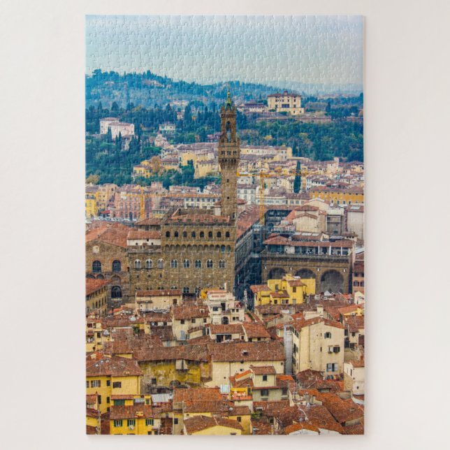 Quebra-cabeça Paisagem com Palazzo Vecchio, Florença, Itália (Vertical)
