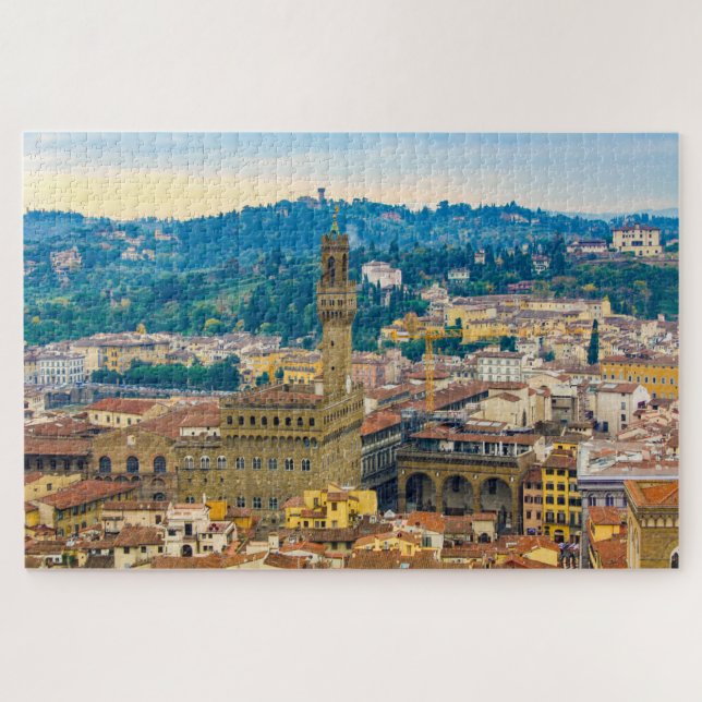 Quebra-cabeça Paisagem com Palazzo Vecchio, Florença, Itália (Horizontal)