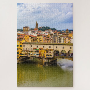 Quebra-cabeça Paisagem com Ponte Vecchio, Florença, Itália