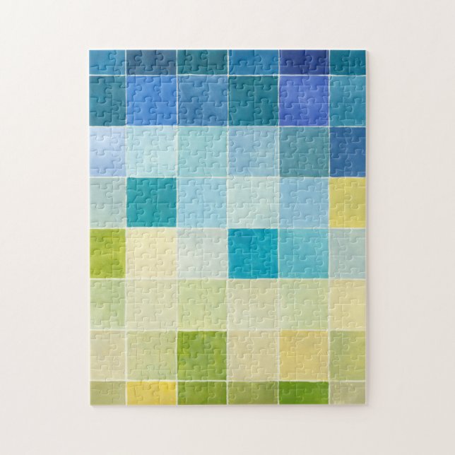 Quebra-cabeça Paisagem com Quadrados Pixilados Multicoloridos (Vertical)