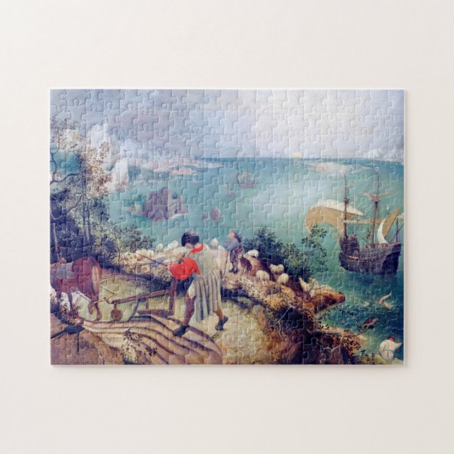 Quebra-cabeça Paisagem com queda de Ícaro, Pieter Bruegel (Horizontal)