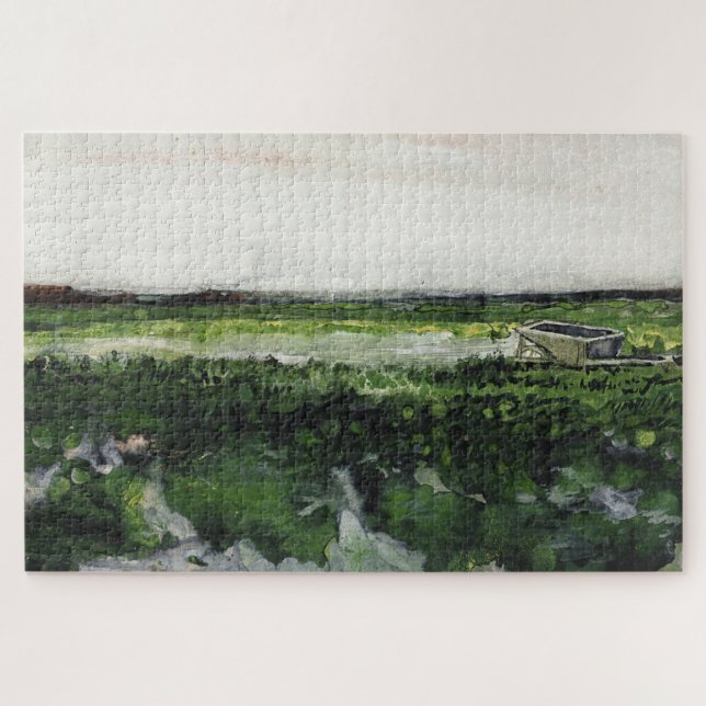 Quebra-cabeça Paisagem com Wheelbarrow Vincent Van Gogh (Horizontal)