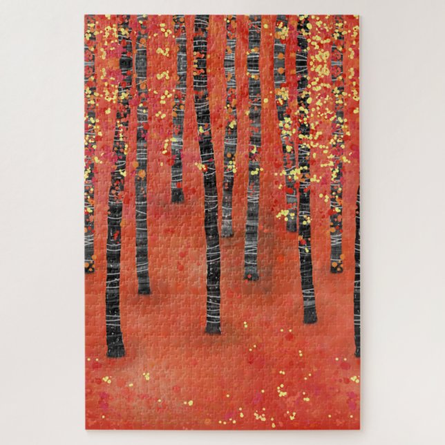 Quebra-cabeça Paisagem da Floresta Birch (Vertical)