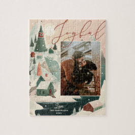 Quebra-cabeça Paisagem da montanha de inverno feliz