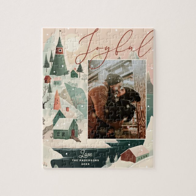 Quebra-cabeça Paisagem da montanha de inverno feliz (Vertical)