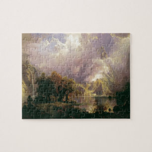 Quebra-cabeça Paisagem da montanha rochosa por Albert Bierstadt,