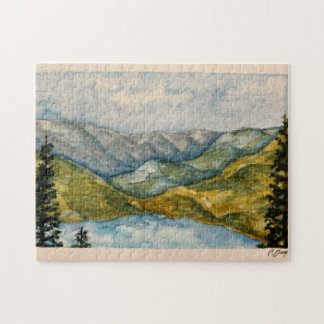 Quebra-cabeça paisagem de aquarela