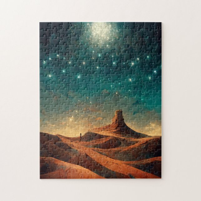Quebra-cabeça Paisagem de Fantasia na Noite do Deserto SciFi (Vertical)