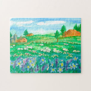 Quebra-cabeça Paisagem de Flores Selvagens de Barão Ovino