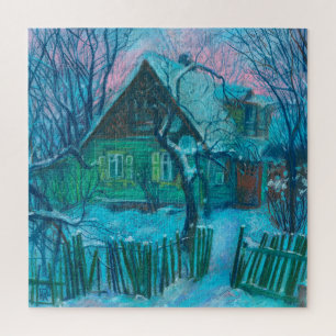 Quebra-cabeça Paisagem de inverno Antiga Casa de Algodão Painta