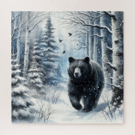 Quebra-cabeça Paisagem De Inverno Com Urso