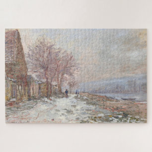 Quebra-cabeça Paisagem de Inverno em Lavacourt de Claude Monet