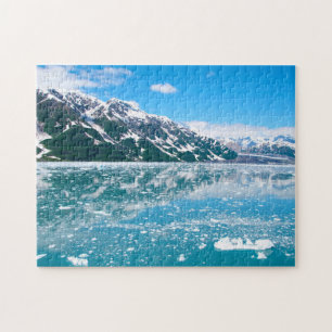 Quebra-cabeça Paisagem de lago azul congelada