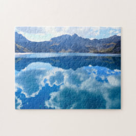 Quebra-cabeça Paisagem de nuvens de lago azul