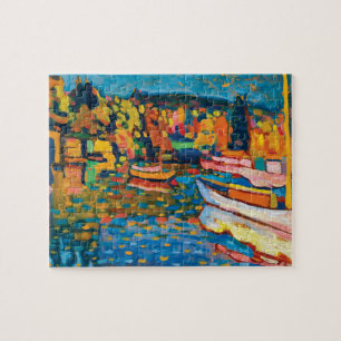 Quebra-cabeça Paisagem de outono com Barcos de Wassily Kandinsky