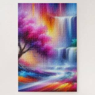 Quebra-cabeça Paisagem de pintura a óleo com Abstrato de geração