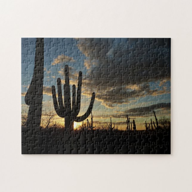 Quebra-cabeça Paisagem do Deserto de Arizona Saguaro Sunset II (Horizontal)