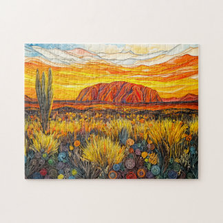 Quebra-cabeça Paisagem do Interior de Uluru em Estilo Quilling