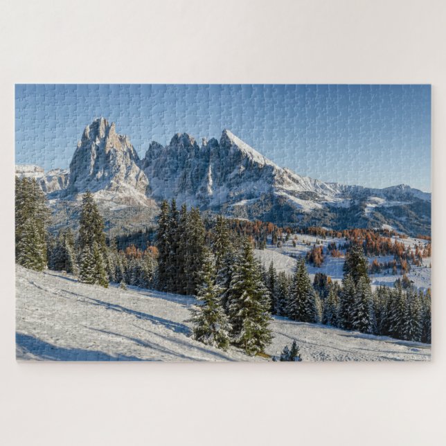 Quebra-cabeça Paisagem do inverno de Alpe di Siusi Dolomite (Horizontal)