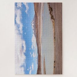 Quebra-cabeça Paisagem do lago com o vulcão no Altiplano