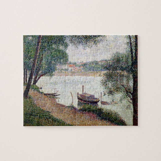 Quebra-cabeça Paisagem do rio de Georges Pierre Seurat | com uma (Horizontal)
