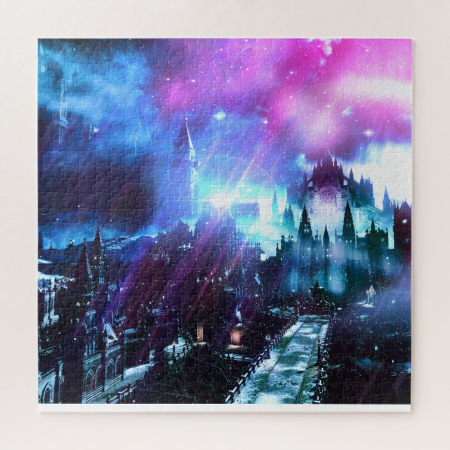 Quebra-cabeça Paisagem escura do vaporwave das almas (Horizontal)