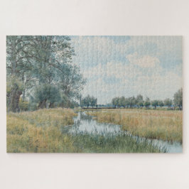 Quebra-cabeça Paisagem fluvial perto de Ruas. Ives, Huntingdonsh