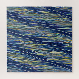 Quebra-cabeça Paisagem Marinha Abstrata Ondas Fragmentadas 08