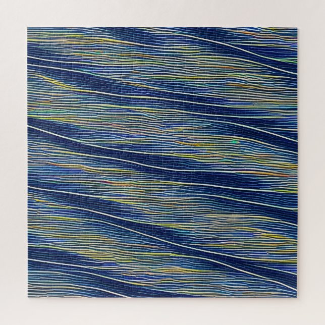 Quebra-cabeça Paisagem Marinha Abstrata Ondas Fragmentadas 08 (Vertical)