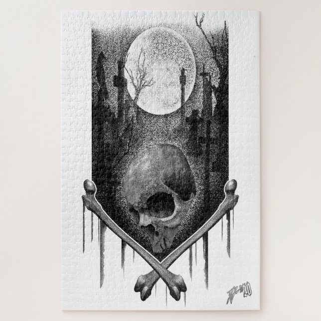 Quebra-cabeça Paisagem noturna Craneo (Vertical)